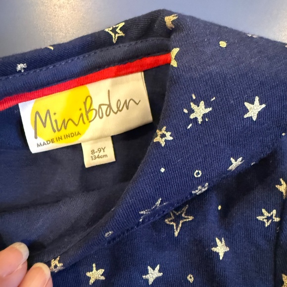 Size 8-9 Mini Boden Jersey Collared Printed Dress - Picture 4 of 5